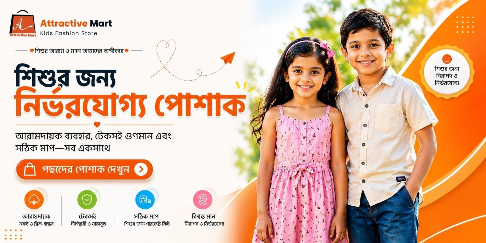 শিশুদের জন্য আরামদায়ক ও টেকসই পোশাক – Attractive Mart