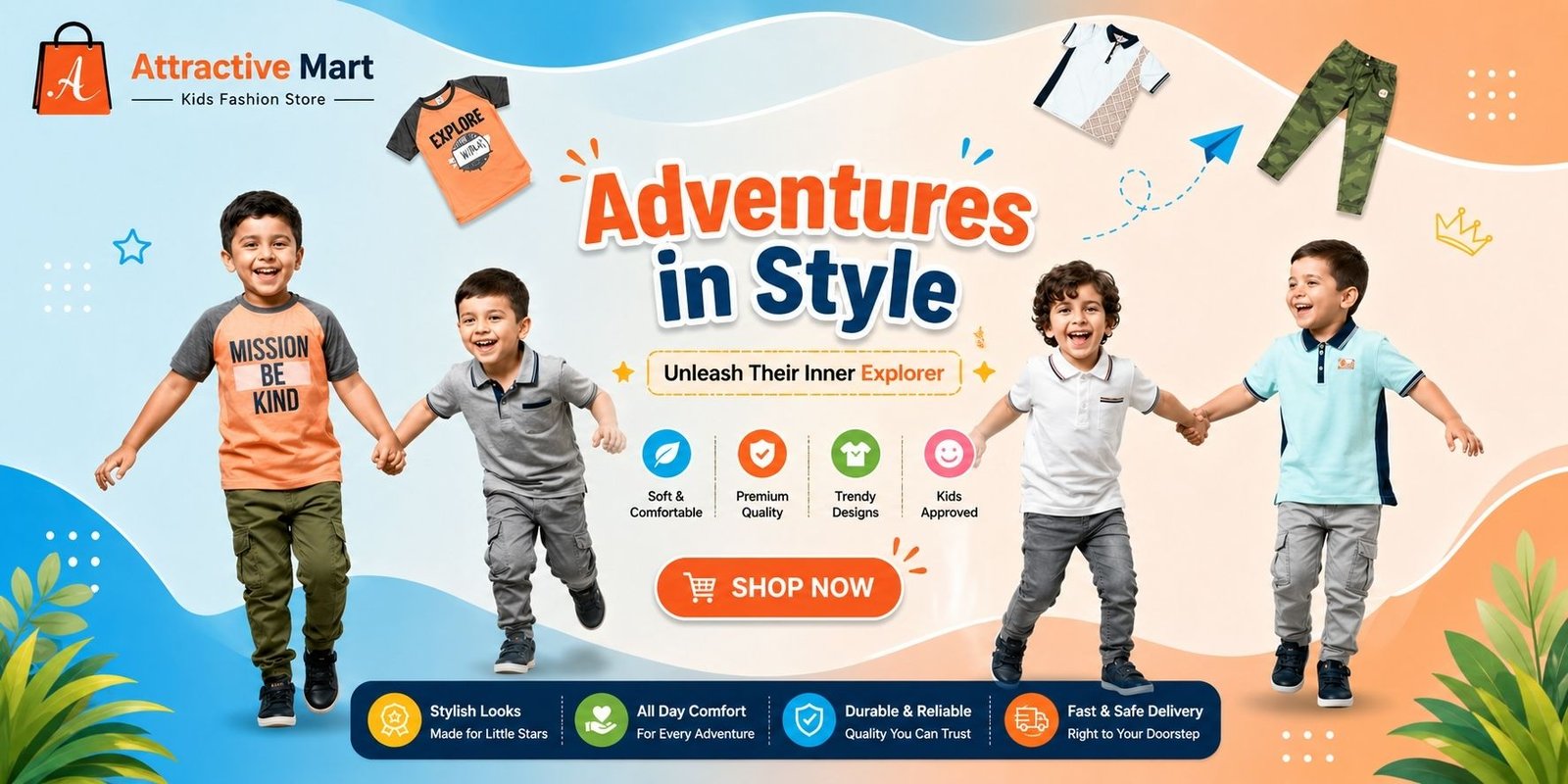 শিশুদের জন্য আরামদায়ক ও টেকসই পোশাক – Attractive Mart