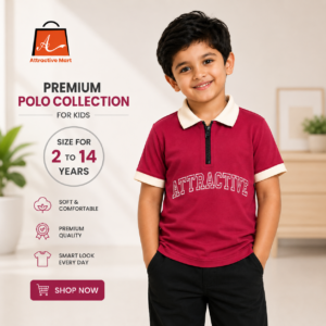 kids maroon cream polo shirt - Attractive Mart